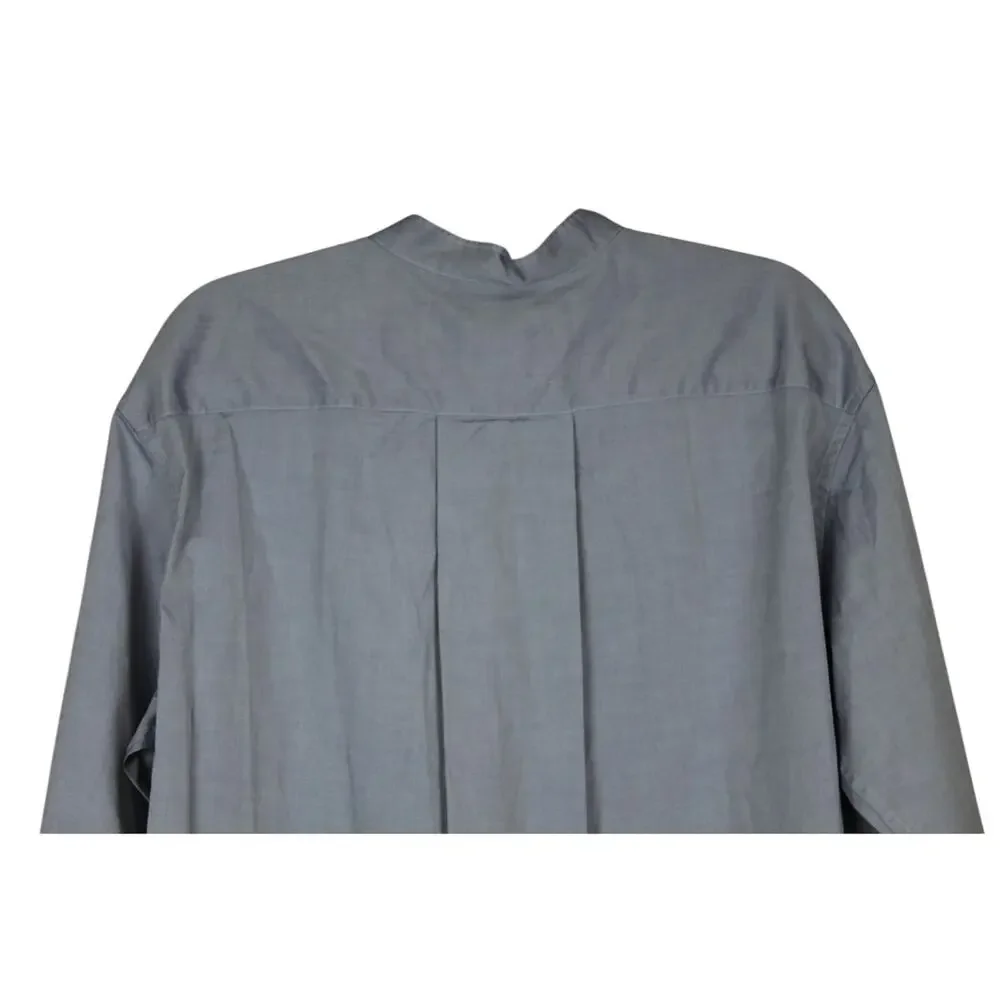 Connolly Blue Long Sleeve Caftan Spring Summer Career Plus Size Shirt Dress